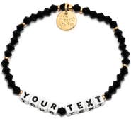 Little Words Project Jet Black Custom Beaded Stretch Bracelet