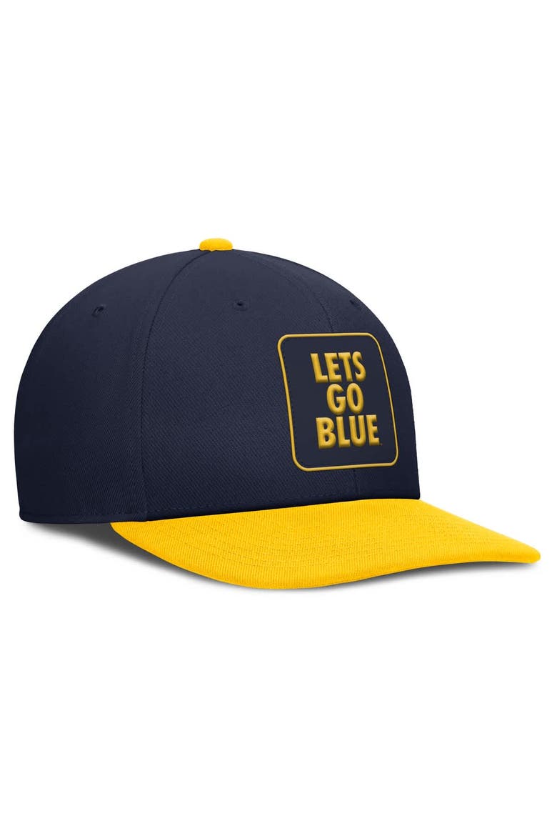 Men's Jordan Brand Navy/Maize Michigan Wolverines 2025 Sideline Campus Pro Local Snapback Hat, Alternate, color, Navy