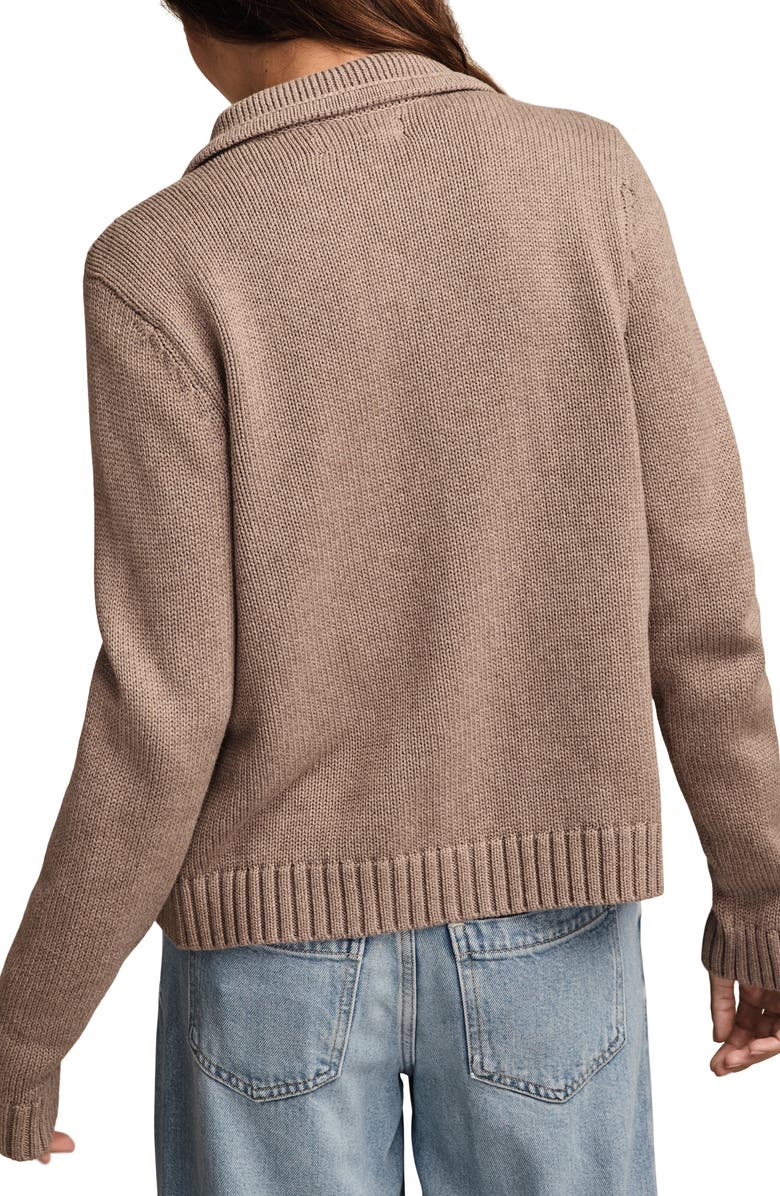 Lucky Brand Cotton Cardigan, Alternate, color, Falcon Heather