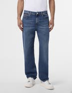 BILLIONAIRE Relaxed Fit Jeans Leather Details Men