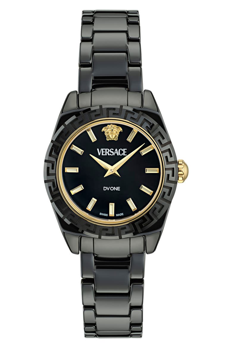 DV One Mini Bracelet Watch, 28mm, Main, color, BLACK