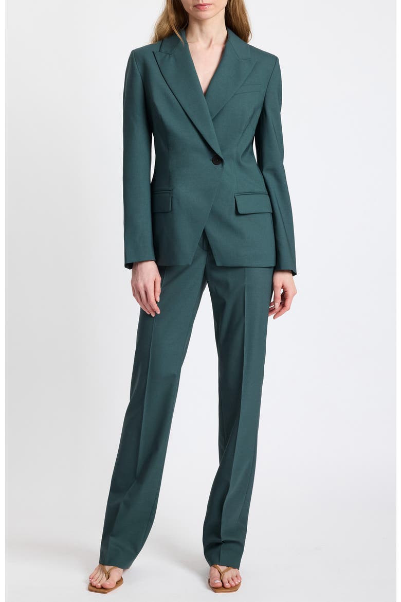 Malli Single Button Wool Stretch Jacket, Alternate, color, Steel Teal