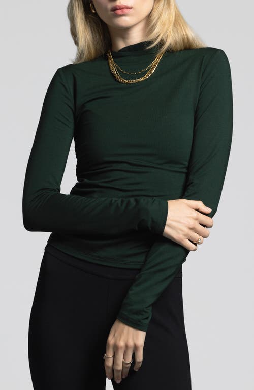 Weekend Los Angeles Rose Ruched Top In Deep Forest