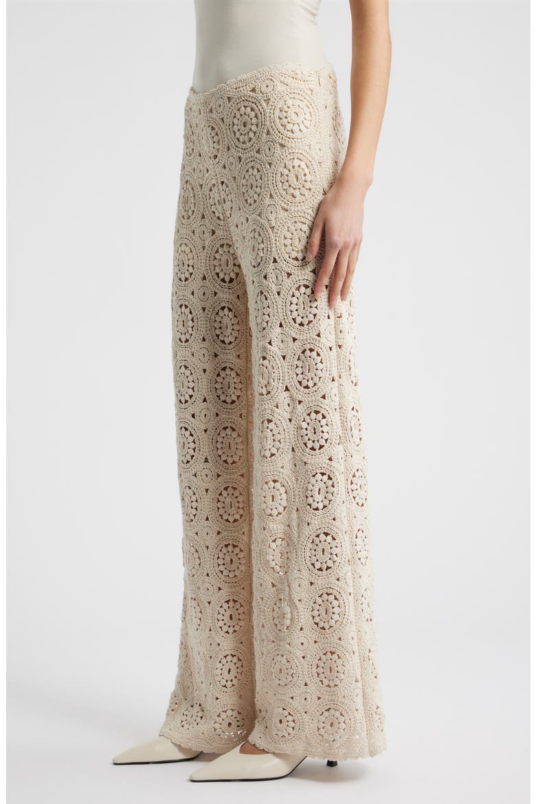 The Crochet Wide Leg Pants, Alternate, color, CREAM