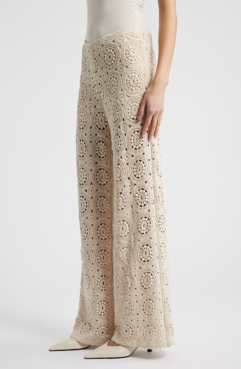 FRAME The Crochet Wide Leg Pants, Alternate, color, Cream