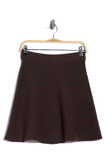 Bobeau A-line Sweater Miniskirt In Brown