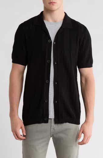 DENIM AND FLOWER Short Sleeve Button-Up Sweater