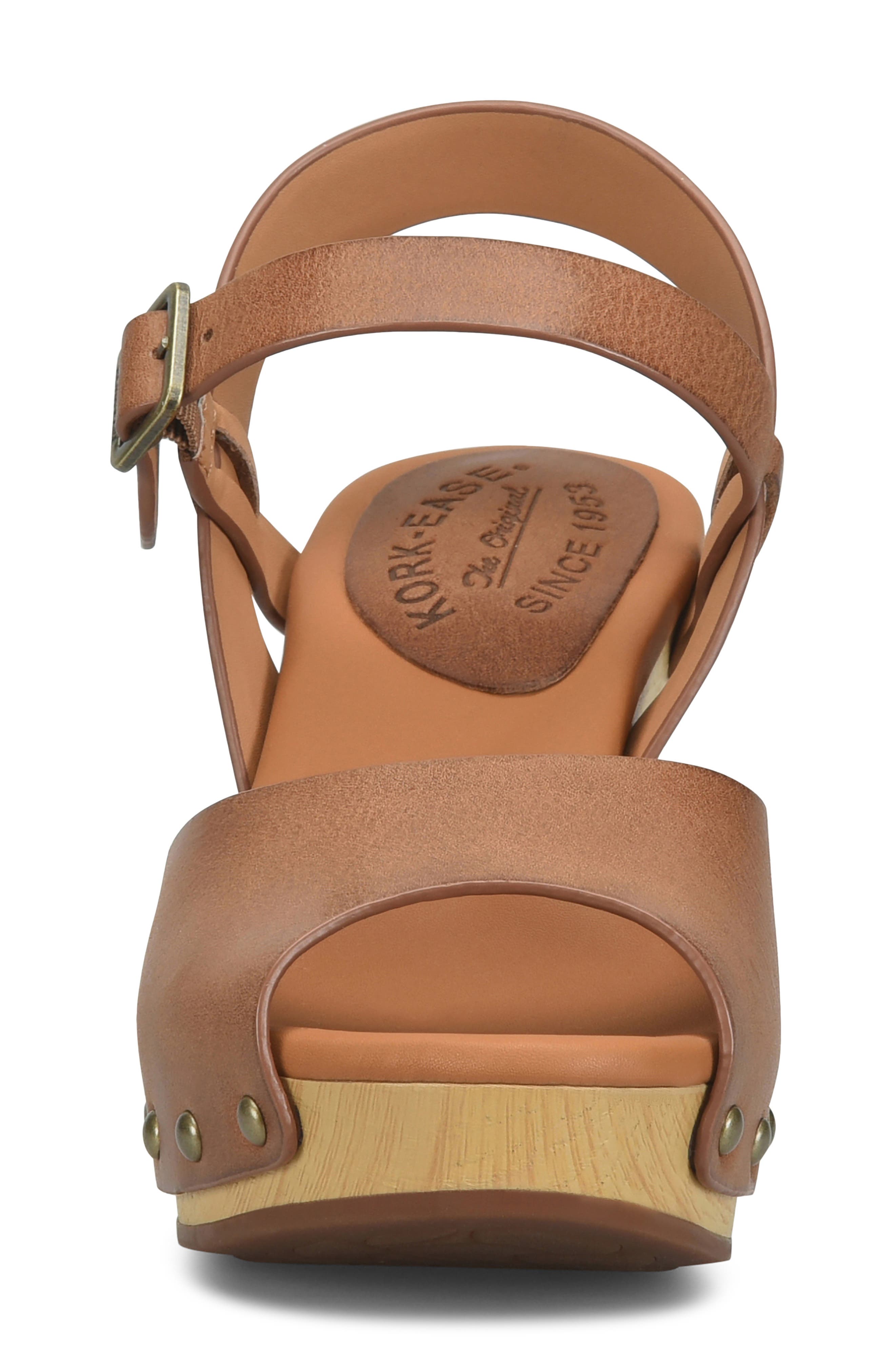Gwen Ankle Strap Platform Sandal, Alternate, color, TAN LEATHER