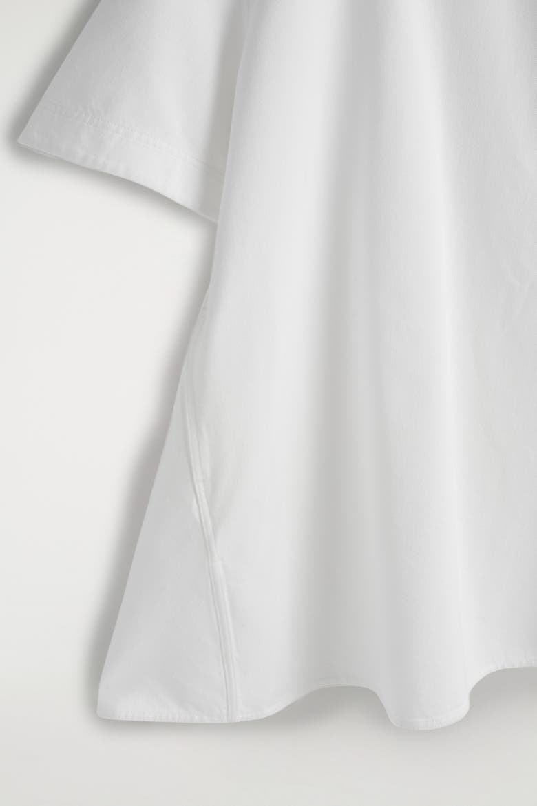 Flared Denim Mini Dress, Alternate, color, WHITE