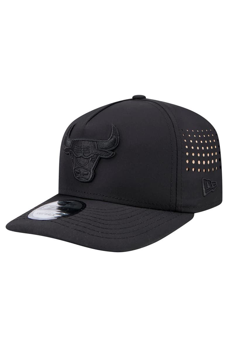 New Era Men's New Era Black Chicago Bulls Vented 9FIFTY A-Frame Snapback Hat, Main, color, Black