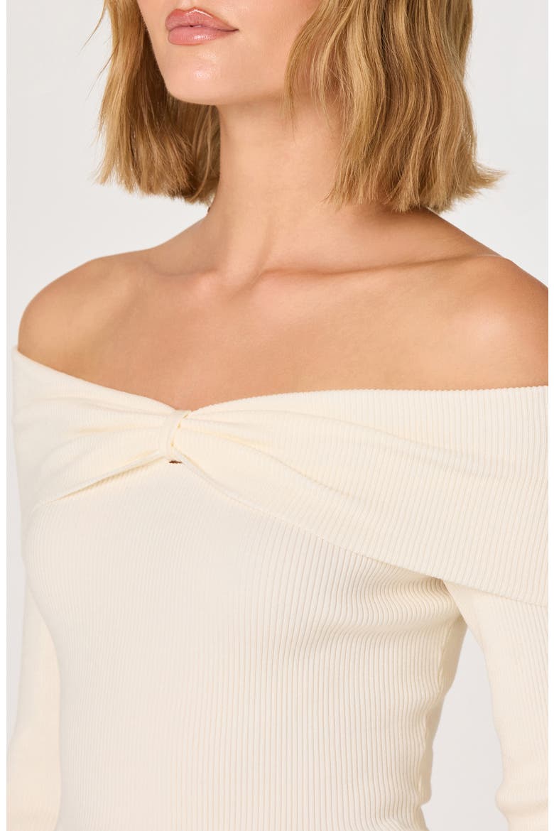Tiarra Off-the-Shoulder Peplum Sweater, Alternate, color, CREAM