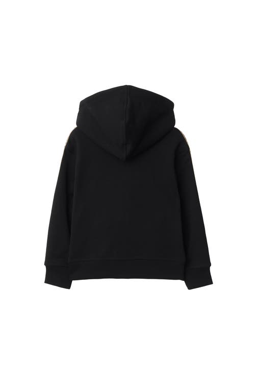 Burberry Childrens Check Trim Cotton Zip Hoodie