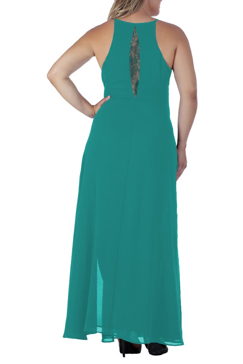 Lace Detail Maxi Dress, Alternate, color, HUNTER GREEN