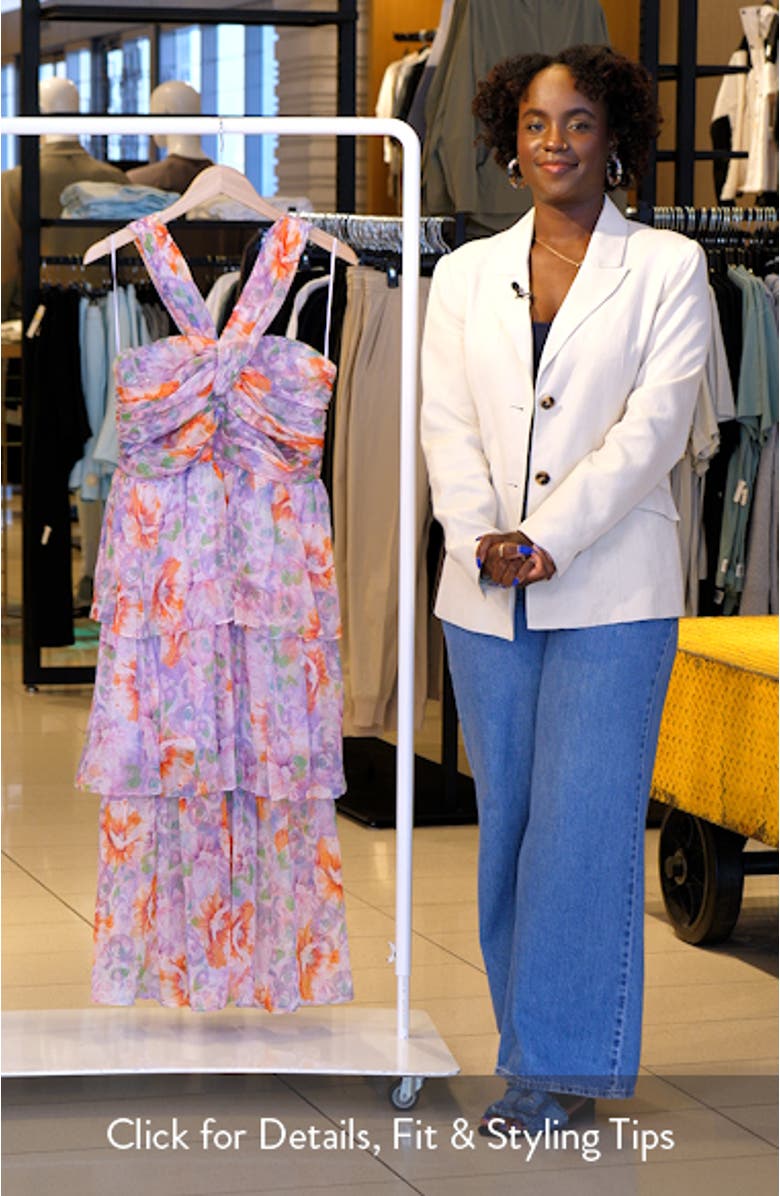 Floral Tiered Keyhole Dress, sales video thumbnail