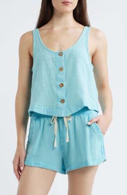 Rip Curl Classic Surf Cotton Crop Button-Up Tank