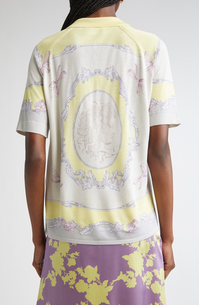 Versace Medusa Cameo Silk Polo, Alternate, color, 