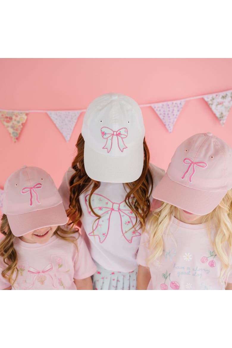 Pink Bow Patch Baseball Hat, Alternate, color, Ballet Pink