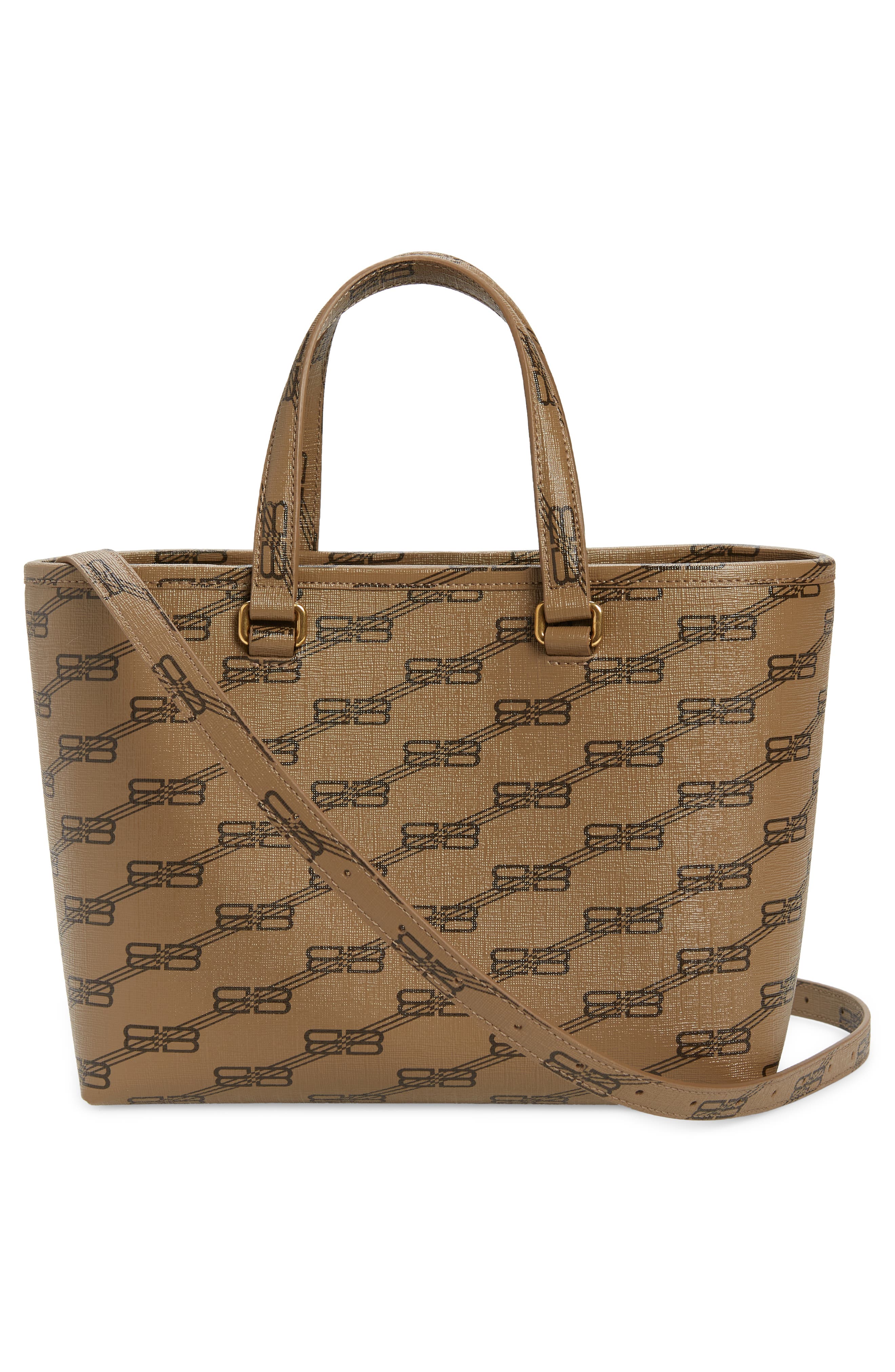 Balenciaga Small Signature Logo Coated Canvas Shopper, Alternate, color, 