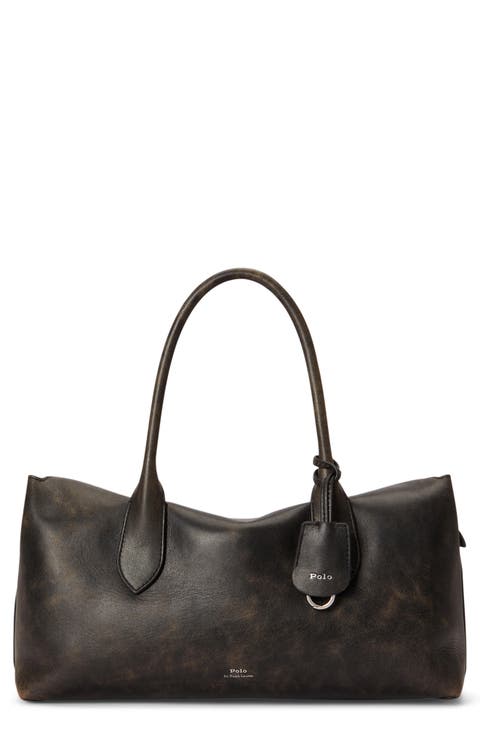 Distressed Leather Satchel