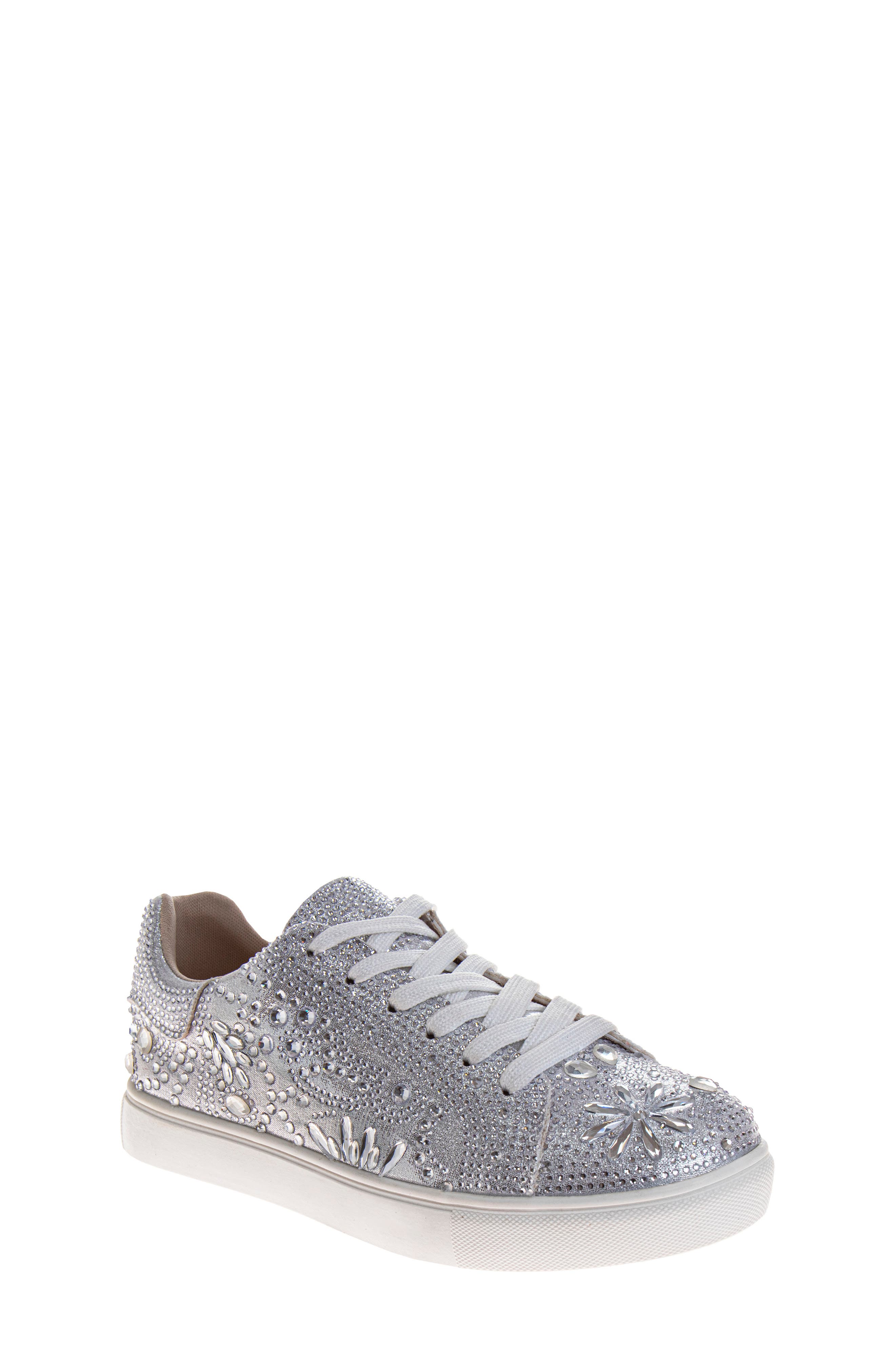 BADGLEY MISCHKA Kids
 Glitzy Sneaker, Main, color, Silver