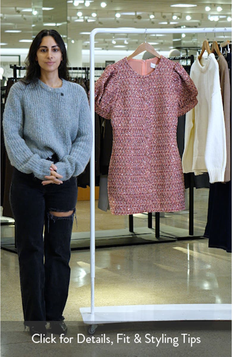 Puff Sleeve Tweed Minidress, sales video thumbnail