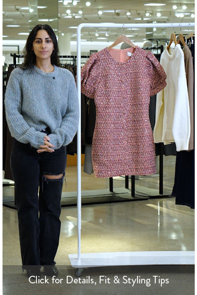 Puff Sleeve Tweed Minidress video
