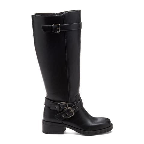 Fillie Faux Leather Triple Buckle Tall Boots