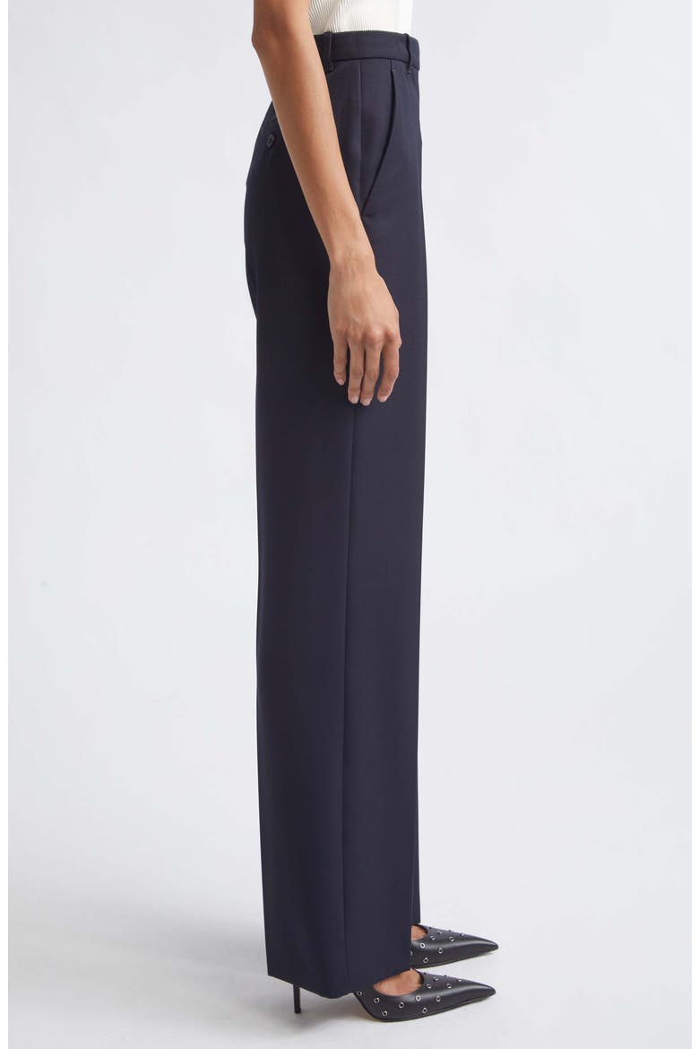 High Waist Wool Straight Leg Pants, Alternate, color, INDIGO