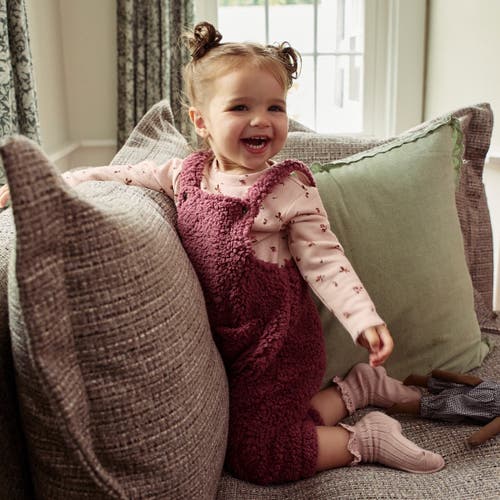 Modern Moments™ By Gerber Microplush Overall & Shirt Set In Dark Rose