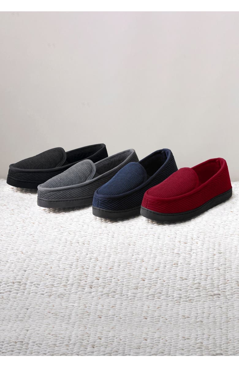 KingSize Cotton Corduroy Slippers, Alternate, color, Black