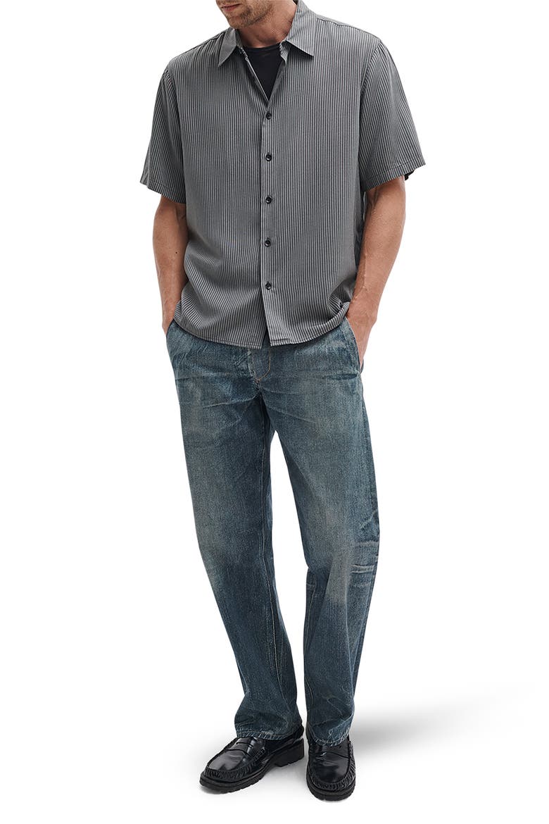 Dalton Jacquard Short Sleeve Button-Up Shirt, Alternate, color, CHARM