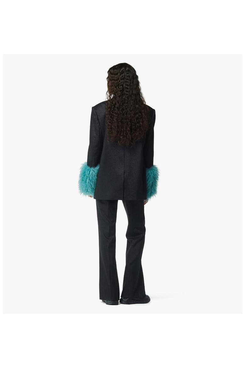 Flared Pants in Lurex Wool, Alternate, color, Black