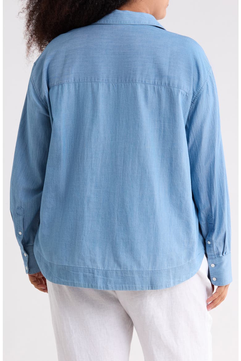Chambray Core Button Front Shirt, Alternate, color, MEDIUM WASH