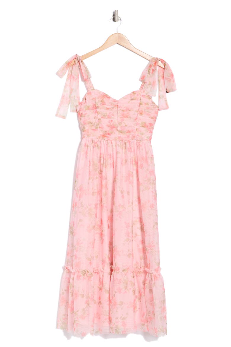 Shoulder Tie Floral Maxi Dress, Alternate, color, PINK MULTI
