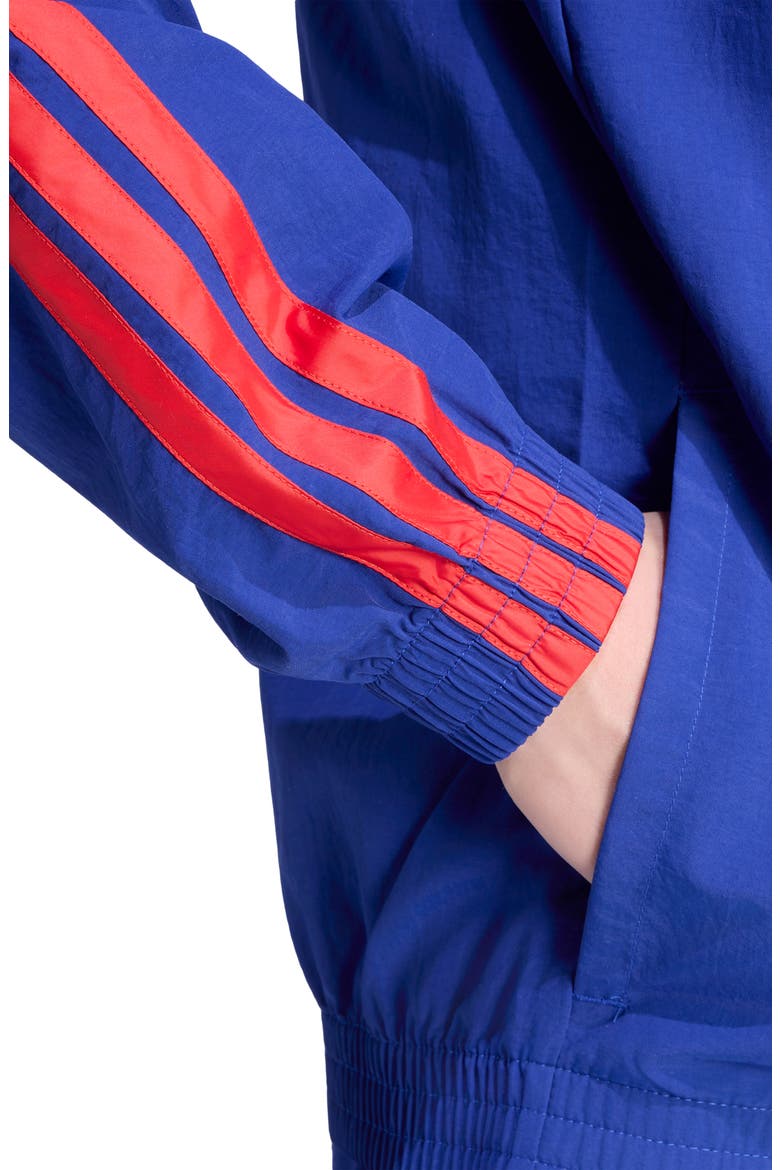 3-Stripes Essential Logo Windbreaker, Alternate, color, INK/ RUBY/ RUBY/ RUBY