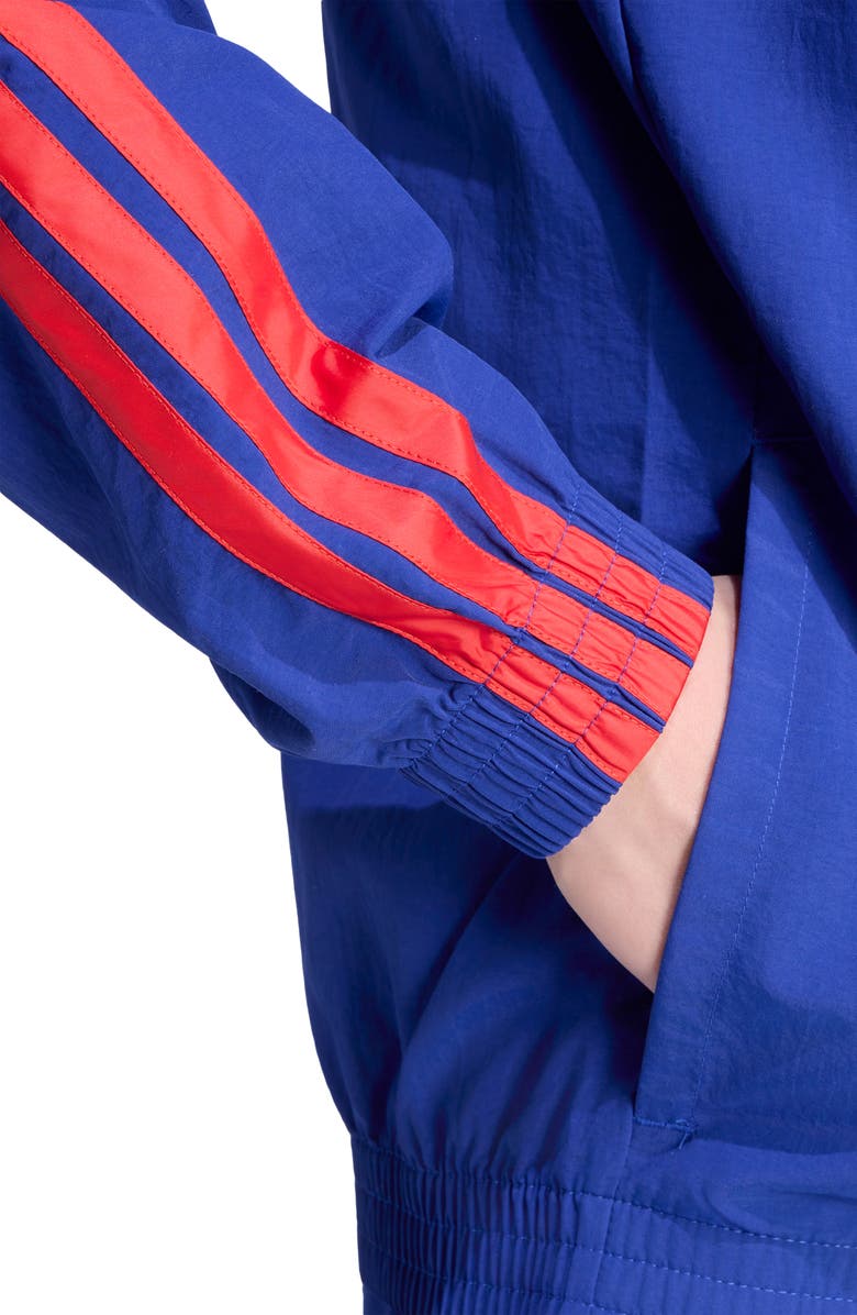 adidas 3-Stripes Essential Logo Windbreaker, Alternate, color, Ink/ Ruby/ Ruby/ Ruby