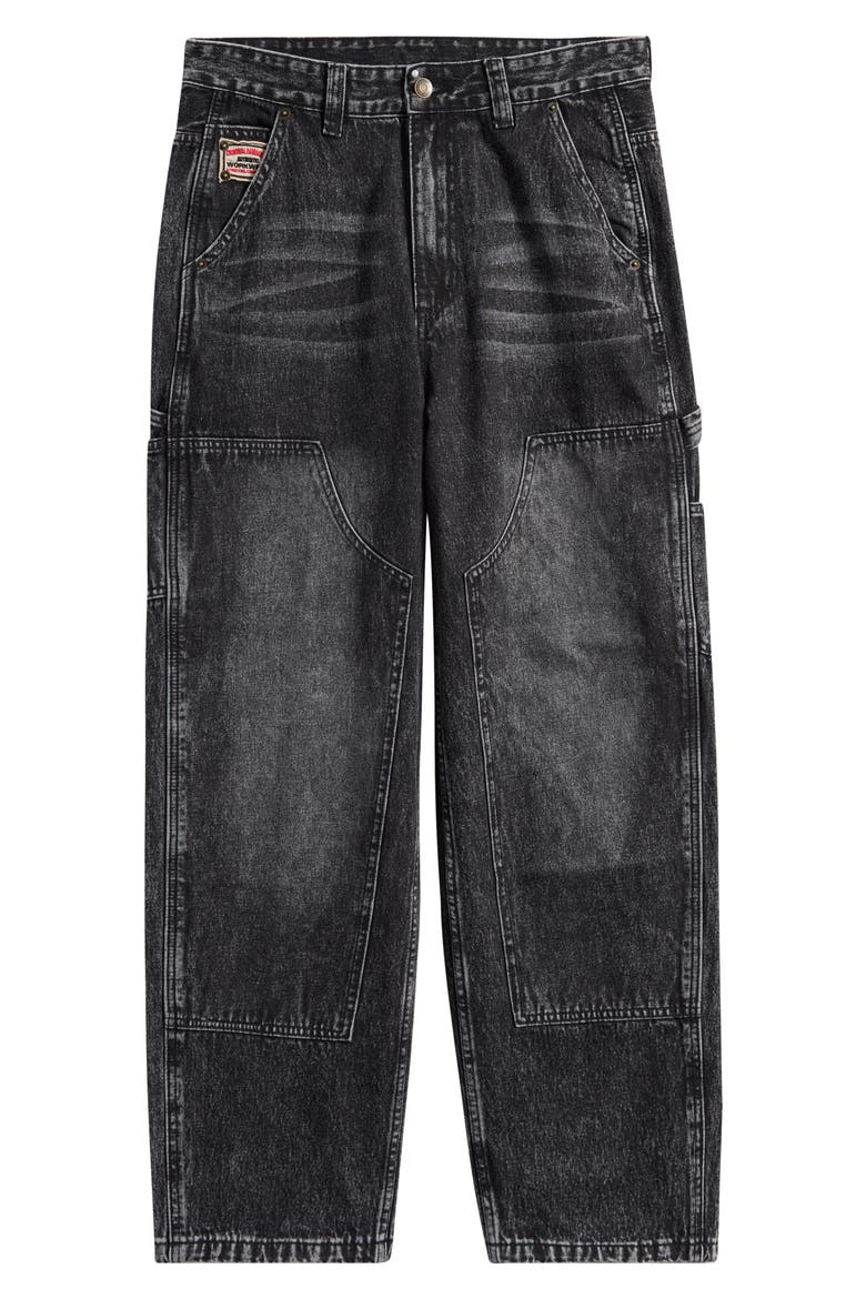 Mercer Double Knee Cotton Denim Carpenter Pants, Alternate, color, WASHED GREY