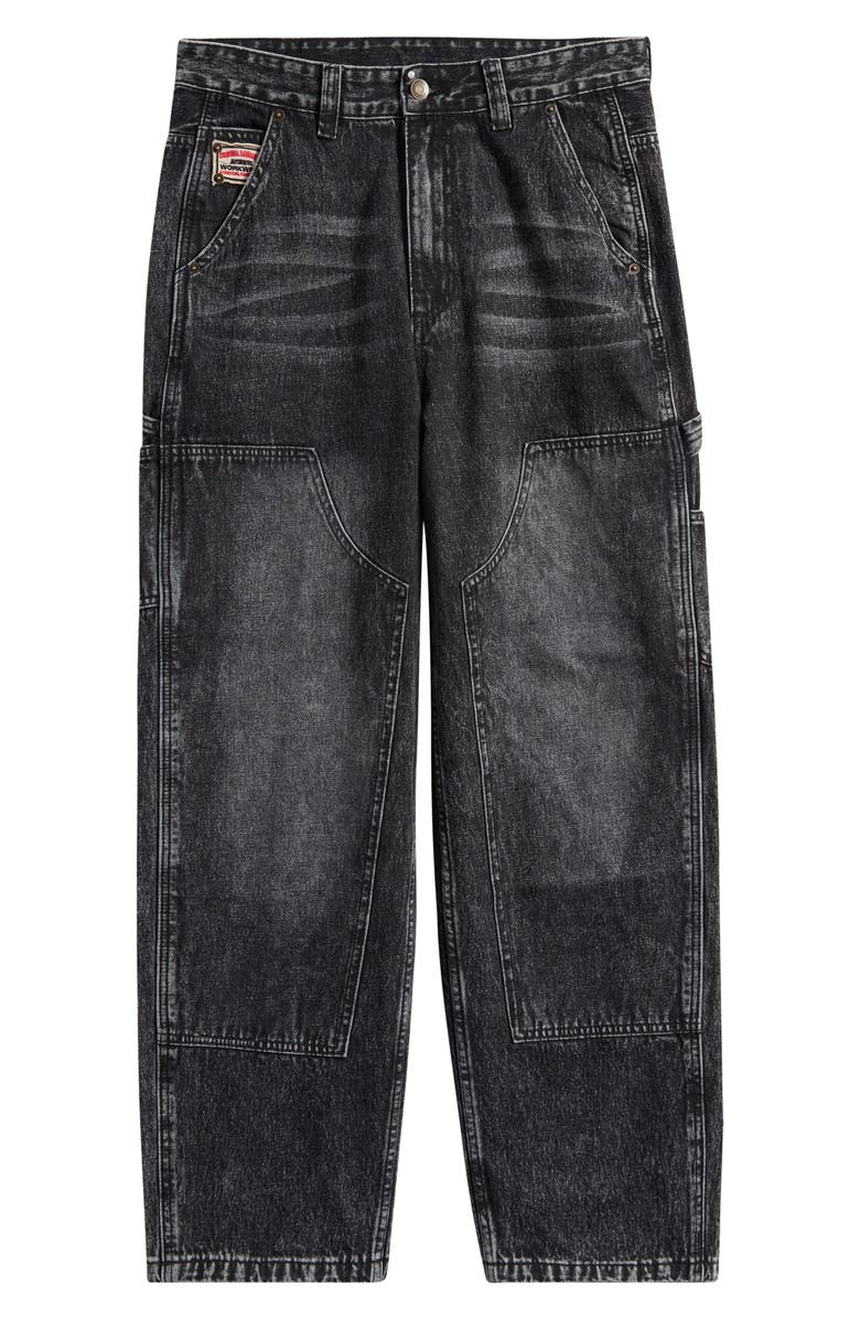 CRIMINAL DAMAGE Mercer Double Knee Cotton Denim Carpenter Pants, Alternate, color, Washed Grey