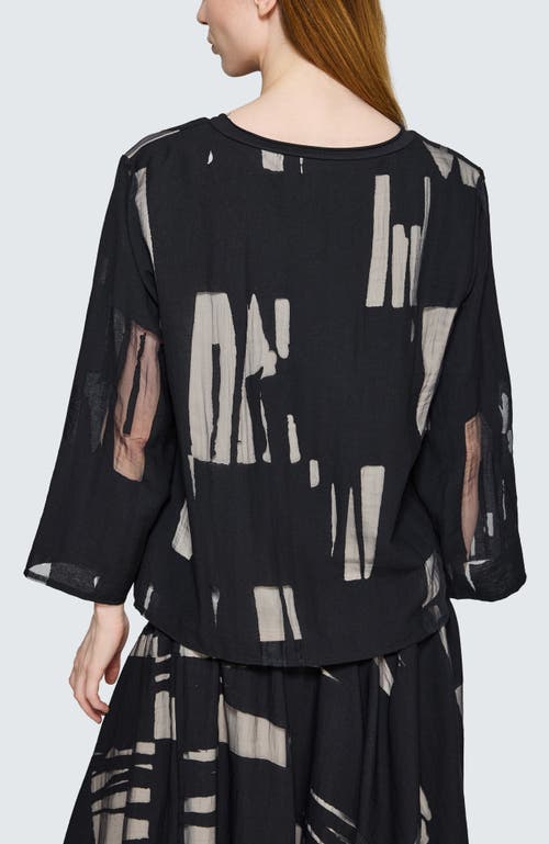 Luukaa Selindra Sheer Jacquard Blouse In Animal Print