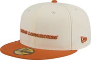 New Era Men's New Era Cream/Texas Orange Texas Longhorns Two-Tone Script 59FIFTY Fitted Hat