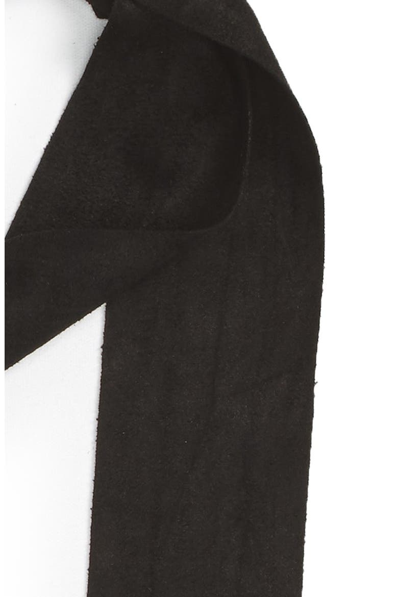 Faux Suede Skinny Scarf, Alternate, color, BLACK