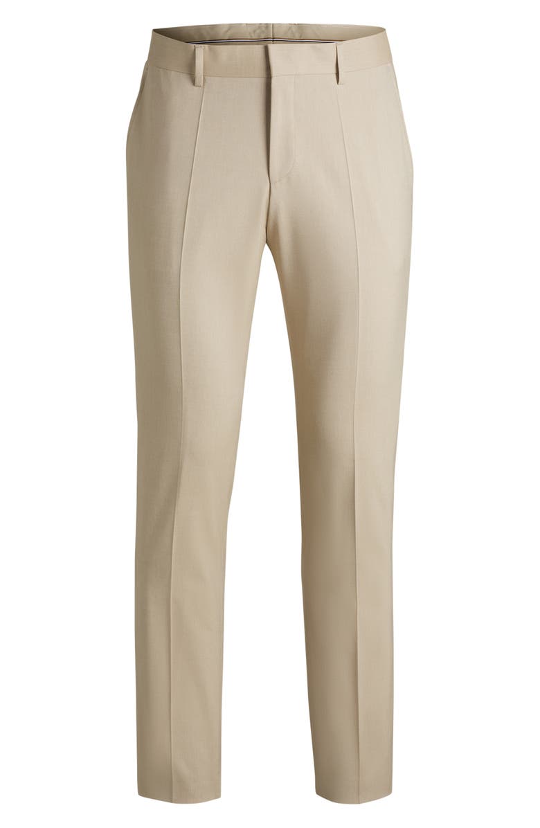 BOSS Genius Slim Fit Dress Pants, Main, color, Light Beige