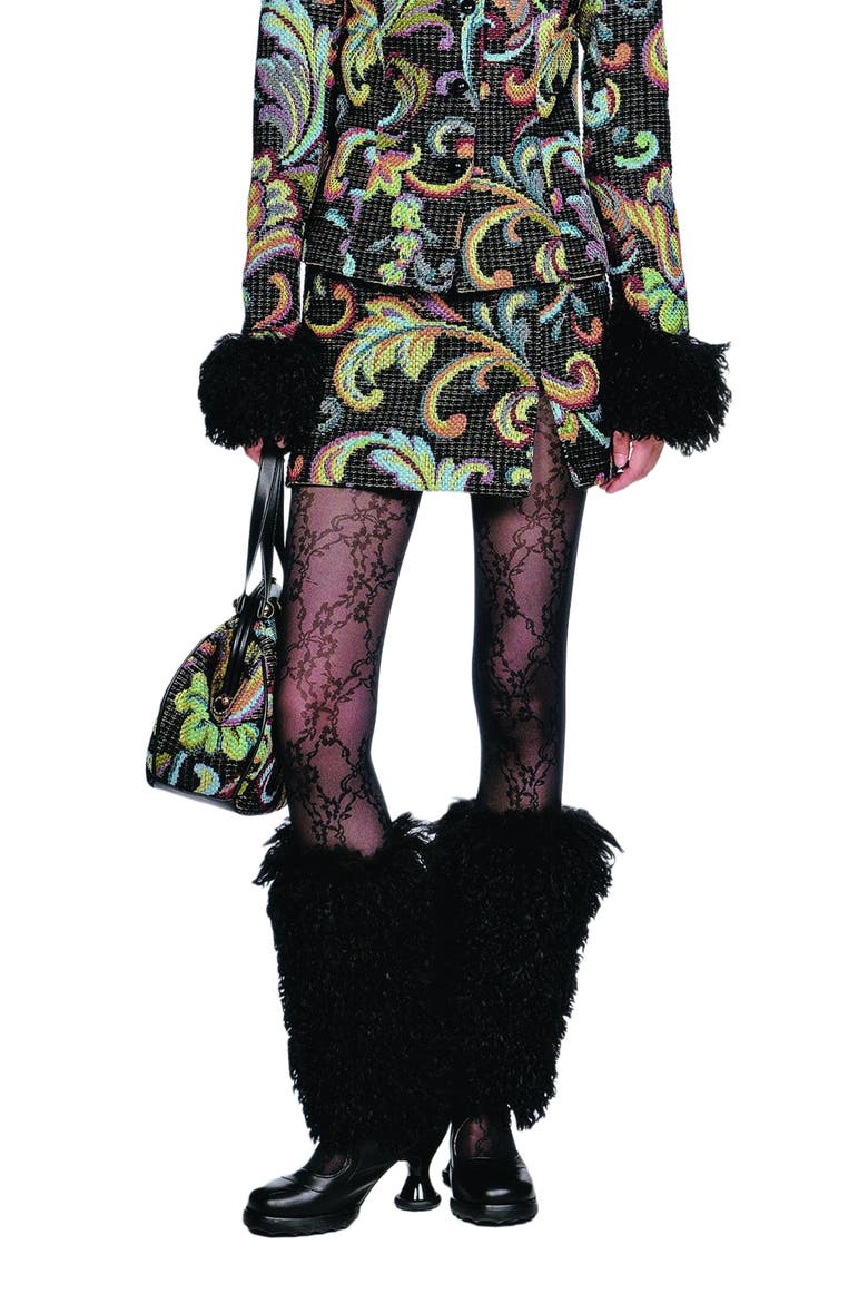 Tapestry Mini Skirt, Alternate, color, Black Multi