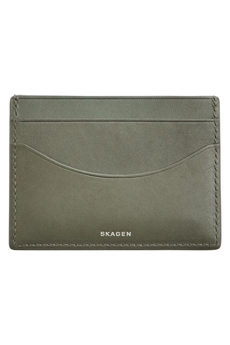 'Torben' Leather Card Case, Alternate, color, AGAVE