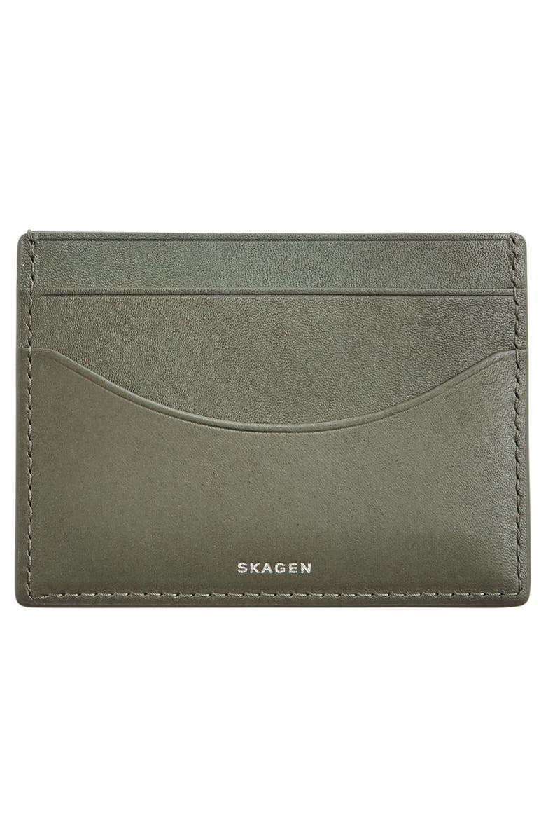 Skagen 'Torben' Leather Card Case, Alternate, color,