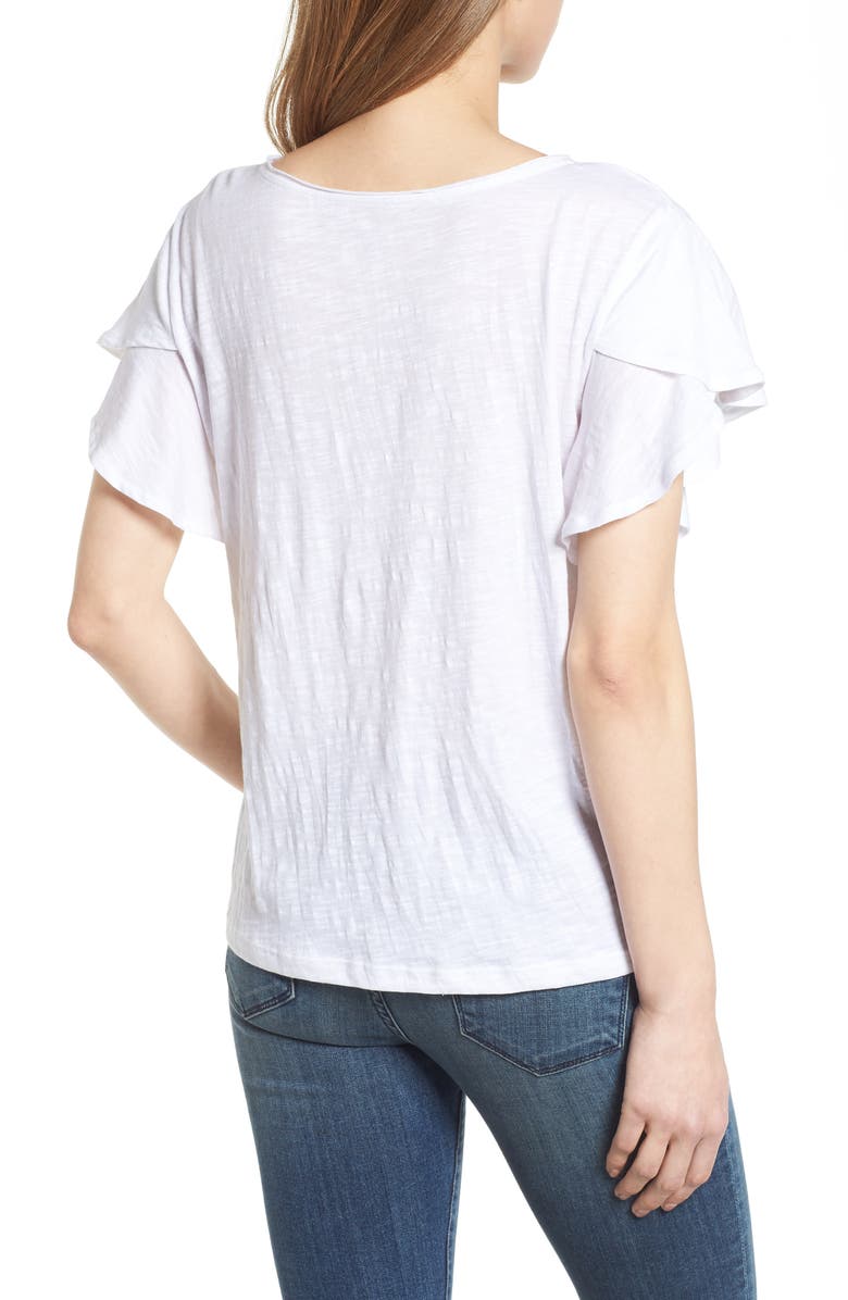 Caslon<sup>®</sup> Flounce Short Sleeve Tee, Alternate, color, 