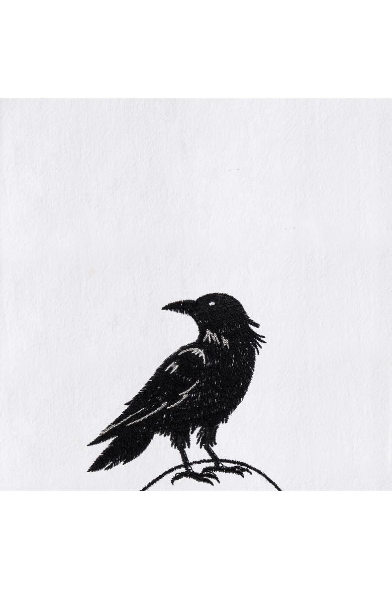 Skull & Crow Halloween Towel, Alternate, color, White