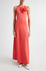 Lela Rose Rose Detail Sleeveless Sweater Dress