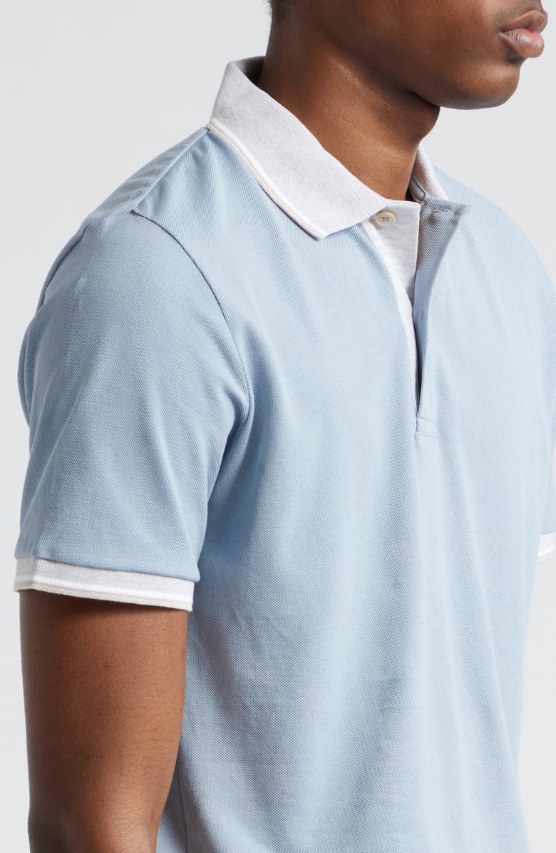 Eleventy Tipped Piqué Cotton Polo, Alternate, color, 