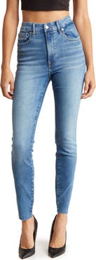 Good American Always Fits Good Waist Raw Hem High Waist Skinny Jeans
